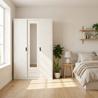 Armoire en acier à 3 portes avec tiroir, moderne, légère, pour dressing, meuble de rangement personnalisé imprimé