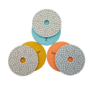 4 inch Restoration 3 Step Wet Diamond Polishing Pads For Granite, Marble, Limestone And Concrete 3 steps pads