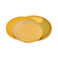 Base à gâteau en carton ondulé écologique jetable avec bordure ruban, taille personnalisée, haute qualité, dorée, pour vente en gros