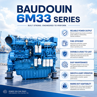 Moteur diesel marin SCDC Baudouin 6M33C650-18 478KW 6 cylindres à injection mécanique pour bateau de pêche, navire de transport, bateau de travail