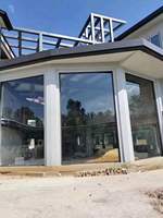Fenêtre fixe en aluminium à double vitrage trempé sur mesure, design moderne, coupe-vent, pour salon, projets commerciaux et résidentiels
