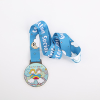 Médailles et trophées en métal plaqué personnalisables de haute qualité, durables, pour les sports des enfants, avec des motifs gravés au laser, impression personnalisée, marque HS