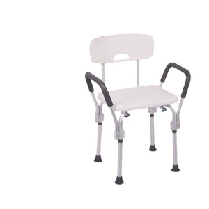 Chaise de douche en alliage d'aluminium Xuanrui avec dossier et accoudoirs pour l'aide au bain des personnes âgées, capacité 200 lbs - Product Image 1