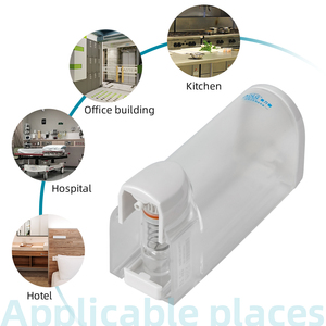 Distributeur d'articles <span class=keywords><strong>de</strong></span> toilette mural AOLQ en ABS finition chrome avec deux flacons rechargeables pour chambres d'hôtes, hôtels et hôpitaux - Product Image 3