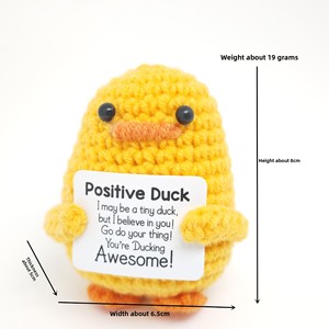 Tích cực Vịt Dễ Thương Crochet vịt với cảm hứng thẻ Túi ôm Vịt tích cực dệt kim búp bê - Product Image 2