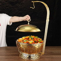 Bestseller 8L Gold Steel Chafing Dish, Restaurant Food Heiz behälter, Edelstahl Topf Alkohol beheizte Chafing Dish