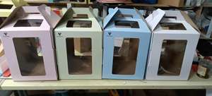 صناديق الزفاف مقبض صندوق كعكة طويل القامة نافذة شفافة ورق مموج 10 12 14 16 بوصة <span class=keywords><strong>2</strong></span> طبقة عيد ميلاد XL - Product Image 6