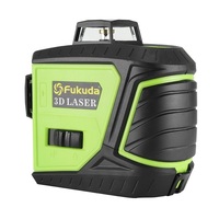 Niveau laser Fukuda automatique à auto-nivellement, rotation 360°, faisceau rouge et vert, 12 lignes 3D, machine de mesure