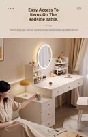 Table de toilette moderne en bois massif haut de gamme pour chambre d'hôtel, petit espace, nouveau modèle 2025, coiffeuse miroir tout-en-un, bureau de maquillage, table de chevet