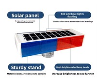 Balise de sécurité solaire extérieure étanche à LED rouge clignotante, avec trépied et fixation sur colonne réfléchissante, pour cône de signalisation