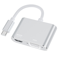 Seri Docking Station Aluminium Tipe-C, Pilihan Hub USB-C dengan HDTV VGA USB3.0/2.0 Port Jaringan PD Adaptor Multiport
