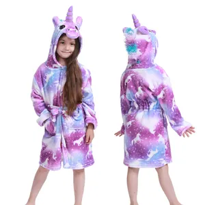 Anak-anak Jubah Mandi Bayi Jubah Mandi Hewan Rainbow Unicorn Berkerudung Jubah Mandi untuk Anak Laki-laki Gadis Piyama Baju Tidur Anak Baju Tidur