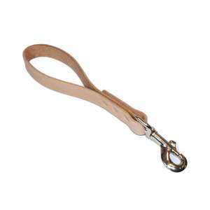 Correa corta de cuero para perros de tráfico-12 "de largo (natural) - Product Image 1