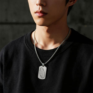 OEM double face en métal chien étiquette d'identification personnalisée gravée au laser nom plaque forces armées recruter collier mâle bijoux cadeaux USA pendentif - Product Image 5