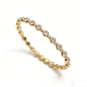 18K <b>Solid</b> <b>Gold</b> Lab Grown Tennis & Bubble Bracelet 3.8CT IGI Certified Brilliant Cut Unisex Luxury Wedding Gift Parties DKB250810 - Product Image 5