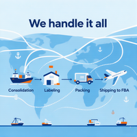 Service de logistique FBA première étape Express Aérien Maritime |   Consolidation, étiquetage, emballage, préparation et expédition Amazon vers les États-Unis/l'UE/le Canada