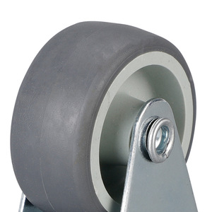 Fixed TPR Rubber <b>Caster</b> <b>Wheel</b> 1.5 Inch Flat Bottom High Load Bearing For Heavy Duty Handcarts - Product Image 3