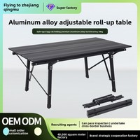 Table de camping pliante en alliage d'aluminium Qingmu, réglable en hauteur, avec chaise - Mobilier d'extérieur portable