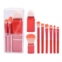 Vente en gros 8 en 1 rétractable taille de voyage ensemble de pinceaux de maquillage de marque privée ensemble de pinceaux de maquillage de haute qualité