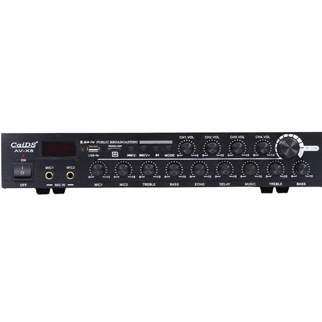 CaiDS 4*60W 4Chanel Power Amplifier Audio Mixer Amplifier Sound Equipment for pa System Can Connect 8 Speaker