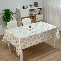 Nappe en PVC dorée à motifs floraux RNPT, rouleau de nappe carrée imprimée en PVC, tissu de nappe, toile cirée lavable