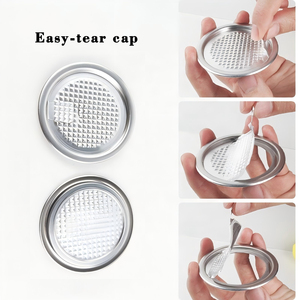Couvercle jetable en aluminium de 75 mm à ouverture facile avec anneau de traction anti-fuite pour bocaux en PET de qualité alimentaire - Product Image 5