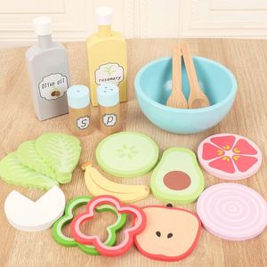 Ensemble de jouets de simulation de cuisine pour enfants, en bois, avec fruits, légumes et hamburgers, pour jeux de rôle - Product Image 3