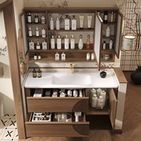 Meuble de salle de bain flottant en bois, design moderne, parfait pour lavabo, meuble de salle de bain simple, table à laver, vasque