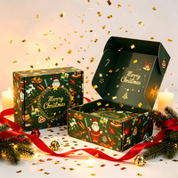 Boîte d'expédition de Noël recyclable en usine, personnalisée avec impression intégrale, motif Père Noël, pour cadeaux de fêtes