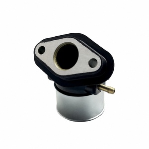 Collecteur d'admission de <span class=keywords><strong>carburateur</strong></span> <span class=keywords><strong>pour</strong></span> moteur de scooter GCC WH 100cc 110cc, coudière de tuyau d'admission en caoutchouc avec collier de serrage - Product Image 1