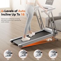 Tapis roulant portable pliable à double colonne, moteur 3,5 CV, amortisseur, moniteur de fréquence cardiaque, installation gratuite, automatique à domicile