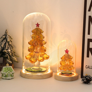 Crystal Christmas Tree Ornaments Mini Glass Decorations With <b>Lights</b> For Home Holiday Decoration - Product Image 2