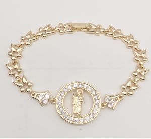 Circón Latón 14K Oro Pulsera Cadena Pulsera De Encanto <span class=keywords><strong>Las</strong></span> Mujeres Laton De Circono 14K Oro Pulsera Cadena Joyeria Por - Product Image 3