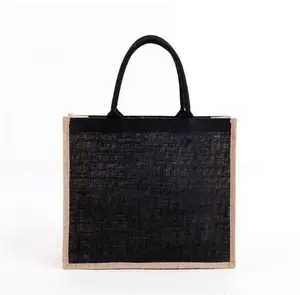 Özelleştirilmiş çevre koruma moda alışveriş çalışmaları doğal organik jüt alışveriş çantası