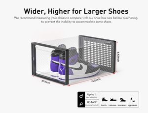 Large Stackable Clear PP Eco-Friendly BPA Free Durable Shoe Storage <b>Box</b> Women Men Foldable Sneaker Container Holder Bin Large - Product Image 3