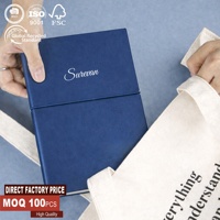 Carnet portable A6 OEM en cuir végétalien à pois, de haute qualité, avec logo personnalisé estampé à chaud, couverture souple premium et bande élastique