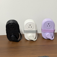 Multiprise de voyage avec chargeur rapide USB-C PD 20W, rallonge enroulable, 2 prises CA 3 broches et 2 prises CA 2 broches, prise US pour hôtel