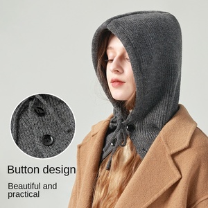 Balaclava en <span class=keywords><strong>tricot</strong></span> à écran de soie, édition large, pour femmes adultes, automne-hiver, coupe-vent, chaud, distinctif et tendance - Product Image 2
