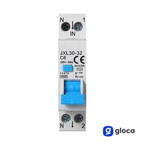 Disjoncteur différentiel Gloca 1P+N 6A 30mA 250V C6 Montage DIN 1 module - Product Image 4