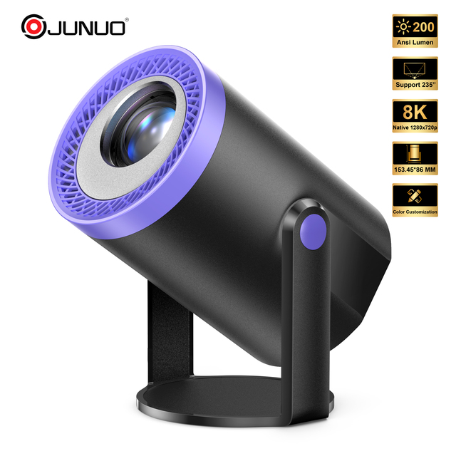2026 Turn1 Android 13 Smart Projector 720P HD Portable Mini Projector with Wi-Fi 6 Compact Cube Design for Home