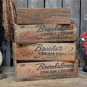 4 Vintage Primitive Wood Cheese <strong>Crate</strong> Box Dairy Farm Advertising Lot Wood <strong>Crates</strong> <strong>Storage</strong> - Product Image 1