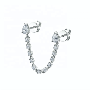 Boucles <span class=keywords><strong>d</strong></span>'oreilles individuelles en zircon goutte <span class=keywords><strong>d</strong></span>'eau, boucles <span class=keywords><strong>d</strong></span>'oreilles pour <span class=keywords><strong>double</strong></span> piercing, style européen vintage, boucles <span class=keywords><strong>d</strong></span>'oreilles en CZ - Product Image 5