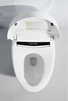 WC intelligent monobloc allongé blanc pour maison et hôtel, avec chasse automatique, siphon en P/S, siège chauffant et chasse cyclonique