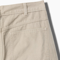 Pantalon de travail en toile pour homme, beige clair délavé, coupe droite ample, double genouillère, poches utilitaires, passant pour outils, vente en gros