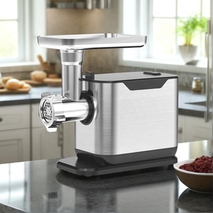 Boîtier en acier inoxydable pour hachoir à viande électrique puissant 450W avec boîte de vitesses en métal pour usage domestique - Product Image 3