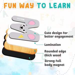 Educar a los niños en edad preescolar, juegos de ortografía, imanes de nevera, juego de juguetes educativos, 41 Uds., alfabeto magnético para niños pequeños - Product Image 2