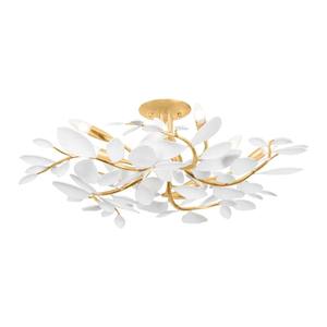 Luminaire de plafond semi-suspendu moderne et minimaliste en métal noir et tissu blanc |   Éclairage doux pour les chambres d'hôtel et les espaces de loisirs - Product Image 6