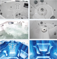 Bain à remous chauffant moderne pour 6 personnes, centre de spa extérieur en acrylique