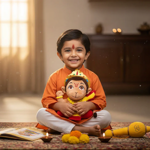 Muñeco de Peluche de Hanuman para Cantar Mantras, 22 cm, Juguete de Peluche Suave de Dios Hindú, Sonido Devocional, Ligero, para Niños de 2 a 4 Años - Product Image 4