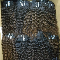 Ekstensi Rambut Keriting Alami Berkualitas Tinggi Warna Cokelat Asli dari Kamboja, Model Egg Curls, Lentur dan Mengembang, Grosir Wefts